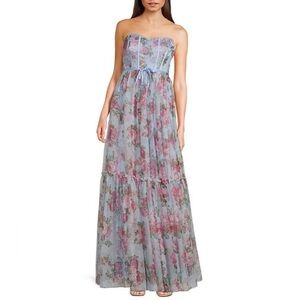 Floral Print Sweetheart Neck Strapless Corset Dress from the brand Pear Culture